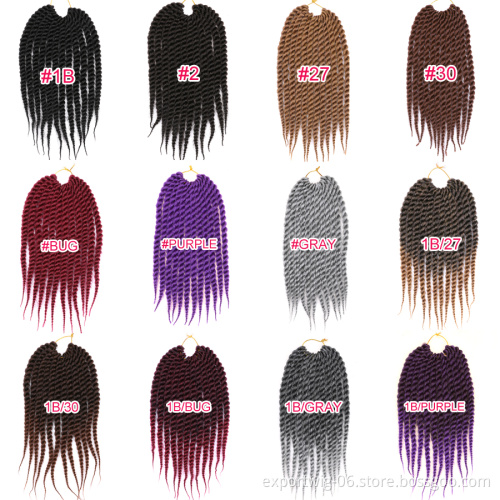 12inch 18inch Twist Crochet Braids hair Senegalese Twist ombre jumbo Crochet Synthetic Braiding Hair Extensions